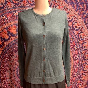 Gap extra fine Merino Wool Cardigan medium green